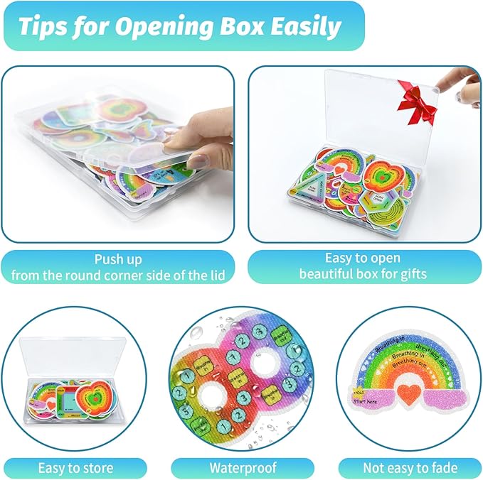 48 Pcs Sensory Strips Set – Anxiety Sticker Kit with Different Textures, 2 Textured Surface Tactile Stickers for Teens & Adults – Stress Relief Classroom Must Haves, Anxiety Relief Items