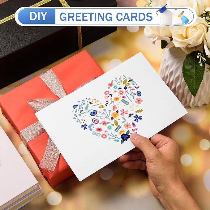 MixTeach 100 Sheets White Cardstock 8.5 x 11 Inch Thick Cardstock Paper, 250gsm/92lb Double Sided White Card Stock Printer Paper for Cards Making, Crafts, Scrapbook, Invitations, Drawing, Printing