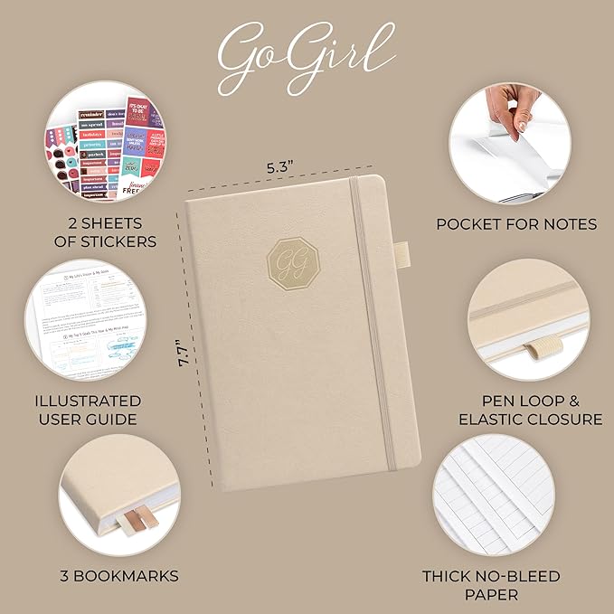 GoGirl Weekly Schedule Planner – Hourly Work & Life Planner with Time Slots – Vertical Agenda Organizer for Daily Productivity, A5 (Seashell)