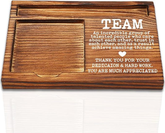 Thank You Appreciation Gifts for Team, Team Gifts for Employees, Inspirational Team Gift, Going Away Gift Retirement Gift for Coworker Boss, Team Gift Decor Self-Stick Note Pad Holders-DW03