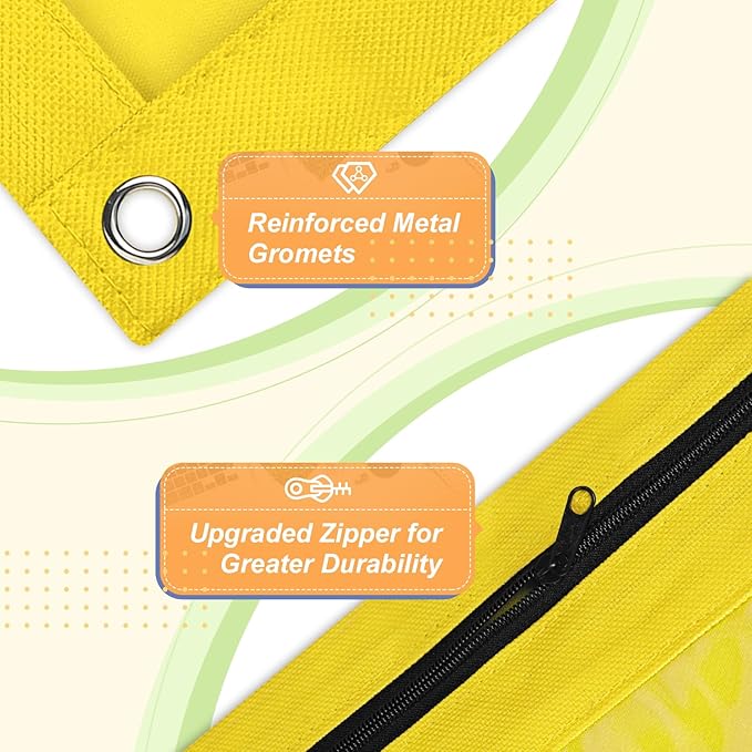 Shemira Pencil Pouch for 3 Ring Binder, Binder Pencil Pouch with Smooth Zipper, Clear Window Pencil Case for Binder, Zipper Pencil Pouches, Big Capacity 3 Ring Binder Pencil Bag, Yellow