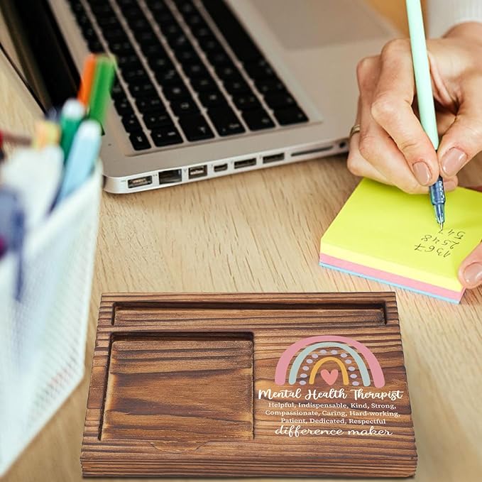 Mental Health Therapist Gifts Sticky Note Holder, Thank You Gift School Counselor, Mental Health Therapist Appreciation Gift, Therapist Graduation Gift Self-Stick Note Pad Holders TZP48