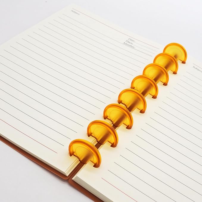 100pcs Discbound Notebook Discs DIY Planner Accessories fits for Tul,Levenger,Arc,Happy Planner,Talia(Transparent Orange,0.7inch/18mm)