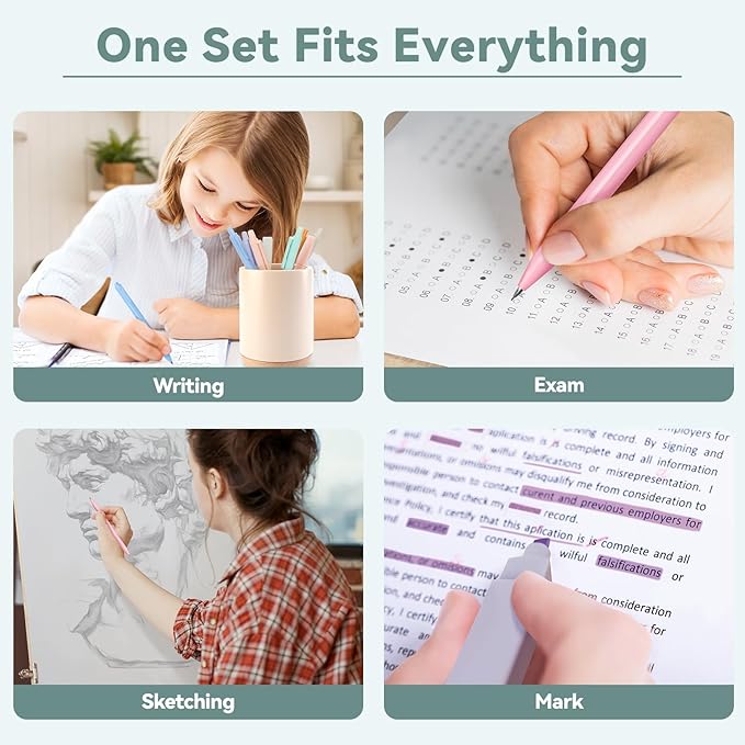 52 PCS Aesthetic School Supplies with Cute Pencil Case, Stationery Essentials with Pens Pencils and Pastel Highlighters Set,College Back to School Supplies for Teen Girls,Pastel Office Supplies-Blue