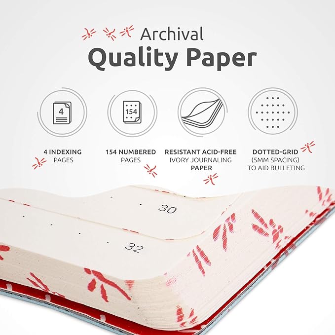 Large B5 Dotted Journal - Enjoy Bullet Journaling with a Soft Cover 7x10-inch, Non-Bleed Thick 120gsm Paper, Dot Journal in Blue, Japanese Edge Motif - Faux Leather Lay Flat Dot Grid Notebook