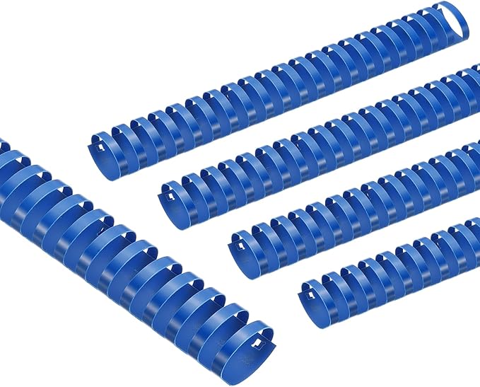 PATIKIL 38mm (1-1/2") Plastic Binding Combs, 10 Pcs 21 Rings Comb Binding Spines 310 Sheet Capacity Letter Size for Binding Paper Sheets Notebook Calendar Picture Album, Blue