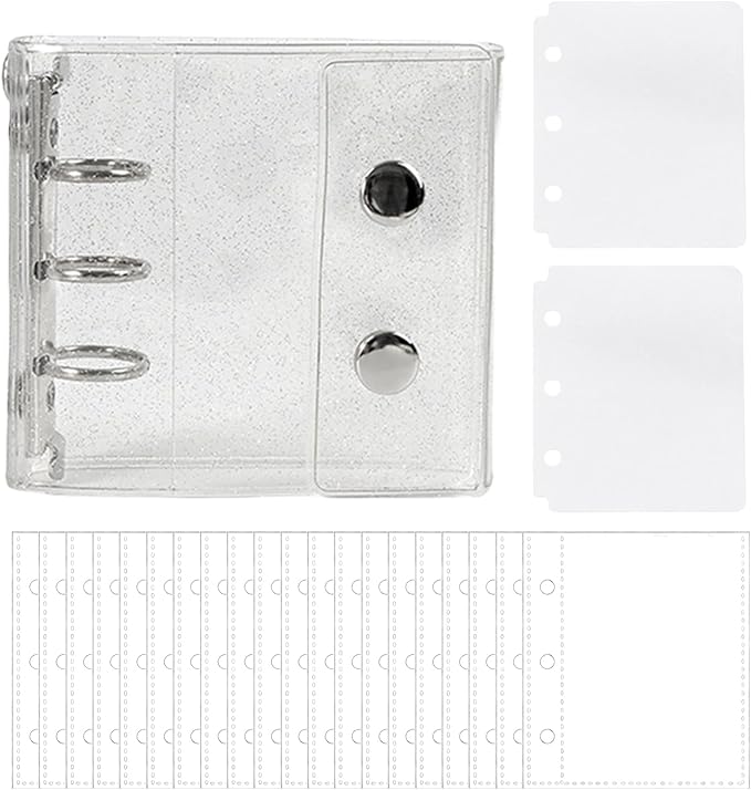 Transparent Binder,Portable Sticker Notebook - Portable Sticker Book | for Journal Cards Receipts Tickets Small Accessories Students Teachers Office Professionals Administrative Staff School
