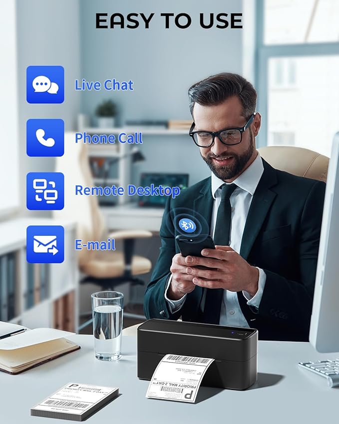 Phomemo Label Printer, 4x6 Shipping Label Printers for Small Business, Wireless Thermal Printer Compatible with Android&iOS, Windows, Chrome, Bluetooth Printers Used for Amazon, Ebay, Shopify, USPS