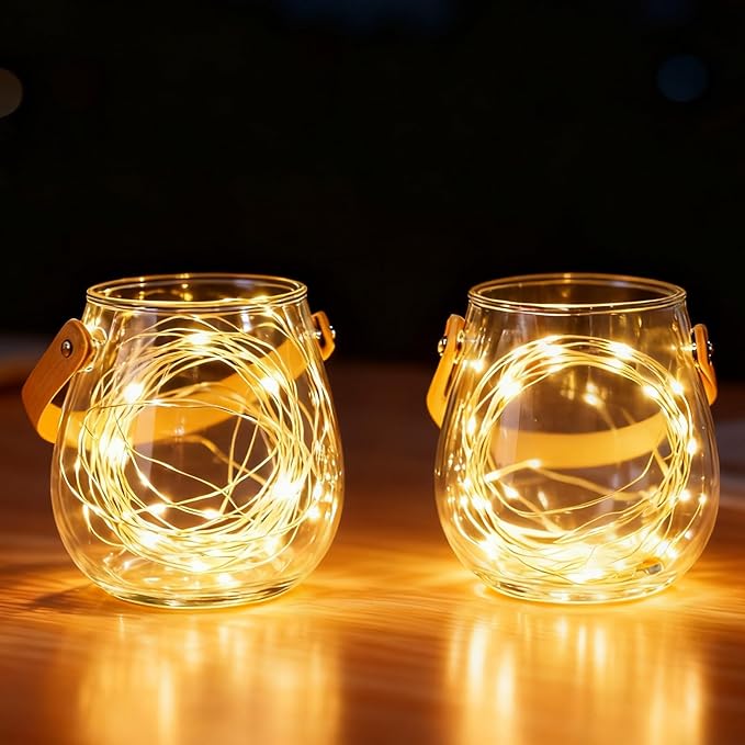 Hanging Candle Holder with Leather Handle, 1 pcs Clear Glass Tea Light Holders, Small Table Centerpieces Wedding Decor Party Dinner Home Decorations Festivals Christmas