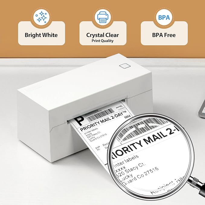 Fanfold 4" x 6" Direct Thermal Labels 4000 Thermal Printer Paper 8 Stacks Shipping Labels