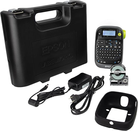 LABELWORKS Epson LW-PX300VP Industrial Label Maker Complete Kit - with Accessories, Sticker Labels, Magnetic Tape Compatible, Only Uses 203 & 205 Shrink Tube Tapes, Portable Handheld Printer