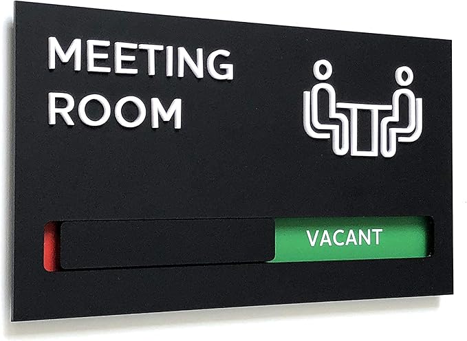Kubik Letters Premium Meeting Room Sign - Do Not Disturb Sign - Meeting in Progress Door Sign - Office Sign - Sign Out - Office Door Sign - Door Signs for Office - Occupied Sign - Do Not Disturb Door Sign