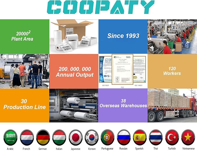 Coopaty 500 Sheets FBA Adderss Labels, 6 per Sheet 3-1/3" x 4" Label Stickers for Laser & Inkjet Printers, 6 Up Shipping Labels, 3000 Printable White Sticker Paper