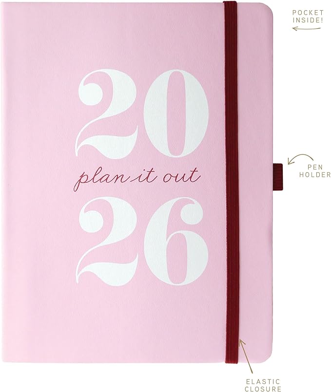 Graphique 2026 Apollo Business Planner | 18 Month Organizer, July 2025 - Dec. 2026 | Weekly & Monthly Spreads | To-Do List & Note Pages | Pen Loop | Vegan Leather | Pink Plan It | 6” x 8”