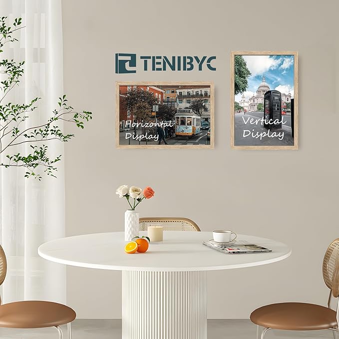 16x24 Oak Poster Frame 3 Pack, Natural Solid Wood Picture Frame, Wall Gallery Frame