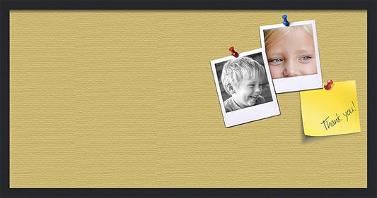 PinPix 36x18 Inch Cork Bulletin Board. This Decorative Framed Pin Board Comes with Honey Pastel Design and a Satin Black Frame. Ideal for Home Office Decor or Message Board (PinPix-1810)