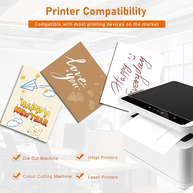 28 Sheets Brown Cardstock 8.5 x 11 Printer Paper, 92lb Heavyweight Thank You Card Stock for Greeting Cards, Wrapper, Invitations, DIY Cards Making, Certificates