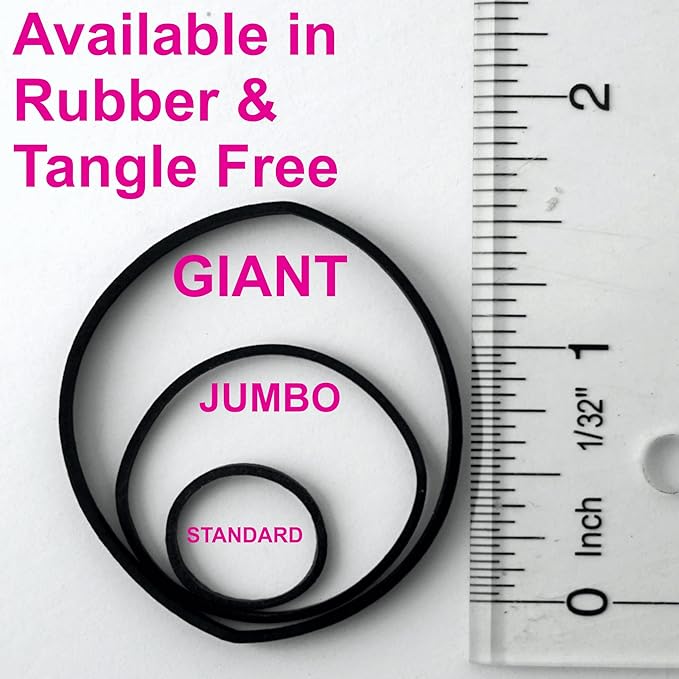 200, Jumbo Size, Blue Color, US Made Rubber Bands for Pony Tails and Braids