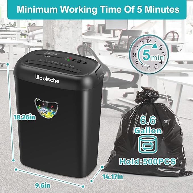 Paper Shredder,14-Sheet Cross Cut with 6.6-Gallon Basket, High Security Level P-4,3-Mode Design Shred Card/CD/Staple/Clip for Office