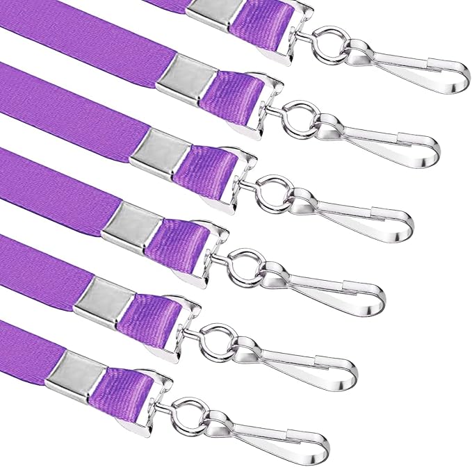 Bulk Lanyards Lanyards for ID Badges,Lanyards with Swivel Hook Clips for Name Tag Lanyard ID Holder (Purple, 100 packs)