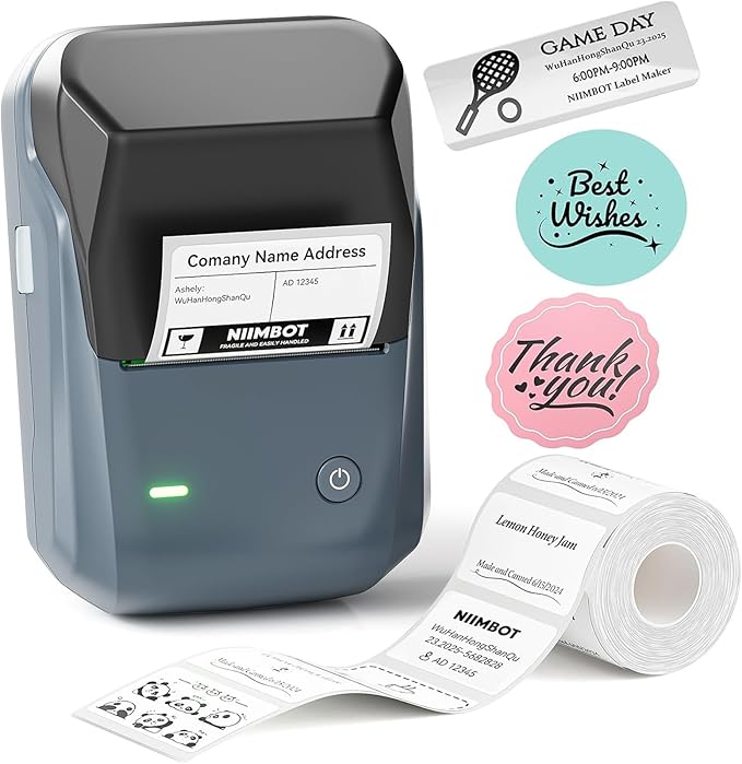 NIIMBOT B1 Label Maker Machine with Tape, Thermal Label Printer Easy to Use for Office, Home, Business, 2 Inch Label Maker with 2'' x1.18'' Labels-230pcs/Roll