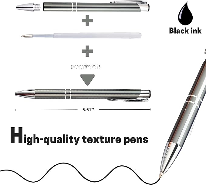 Personalized Custom Pens Up to 480pc with Stylus Tip, Multi-coloured Pens for Business Writing, Office Gifts