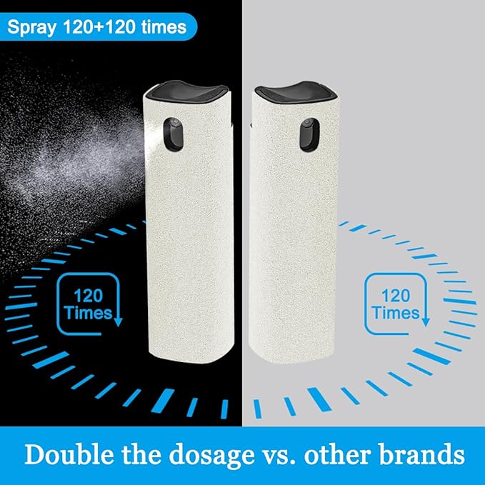 walrfid 2Pcs Car Screen Cleaner, Laptop Screen Cleaner Spray and Wipe, Electronic Computer Cleaning Kit for iPad, iPhone, Cellphone, Monitor, MacBook Pro, Car Display, Tablet, TV Flat Screens, Cream