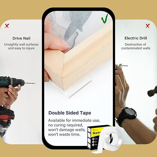 WINNOW Double Sided Mounting Tape - Strong Adhesion, Washable and Reusable, No Residue Removable Adhesive Tape for Walls, Bathroom, Mats, Picture Hanging (1.18 inches x 40 feet)