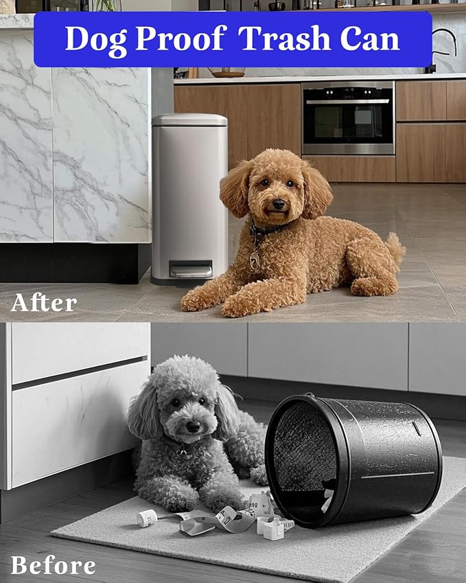 Bathroom Trash Can with Lid, 16.7L/ 4.4 Gallon Trash Can with Removable Inner Bucket, Soft Close lid, Stainless Steel Step Pedal Garbage Can for Bathroom, Kitchen, Home Office, Grey