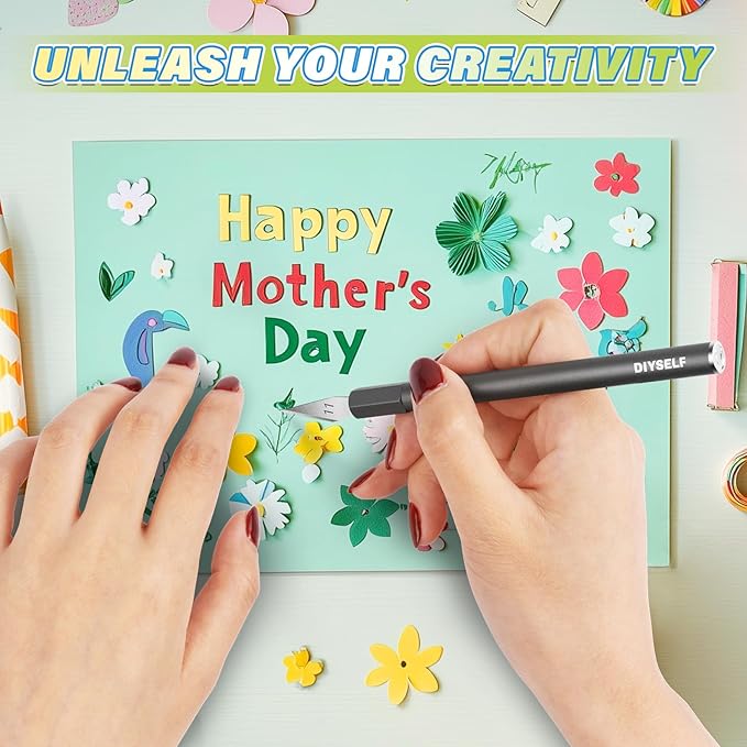 DIYSELF Exacto Knife 12 Pcs Exacto Knife Set with Case Craft Knife Hobby Knife Exacto Knives for Crafting Scrapbooking Rubber Stamps Handmade Work Precision Knife with 11 Blades