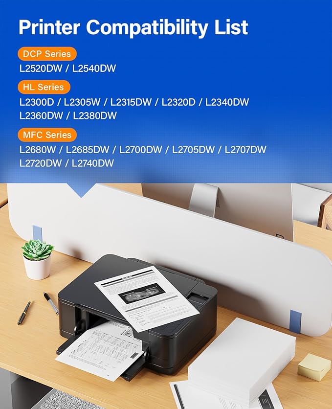 TN660 Black Toner Cartridge 2-Pack Replacement Compatible for Brother TN-660 TN630 Toner HL-L2380DW HL-L2320D HL-L2340DW DCP-L2540DW MFC-L2700DW MFC-L2720DW HL-L2300D HL-L2360DW DCP-L2520DW Printer