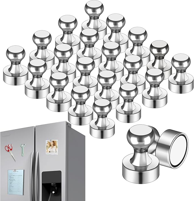 LOVIMAG Fridge Magnet Refrigerator Magnets, Small Push Pin Magnets Strong Magnets for Whiteboard, Fridge, Office, Classroom and Map Magnets, Pack of 20