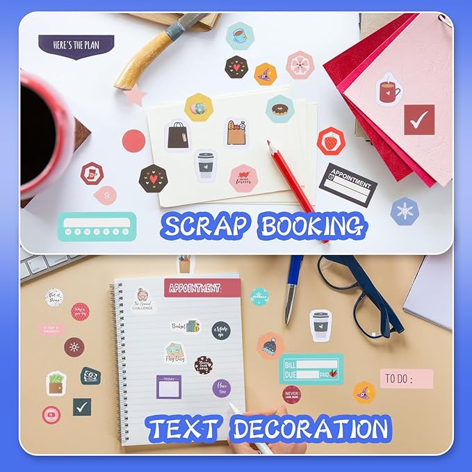 16 Sheet 1500+ Planner Stickers, Colorful Calendar Stickers to Remind to Do Daily Tasks, Journaling, Decorate Your Planner Accessories