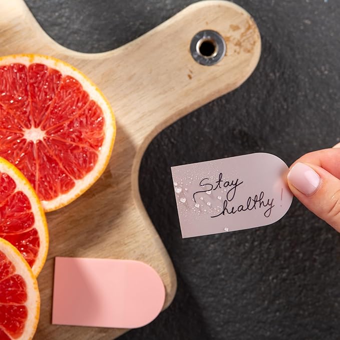 DiverseBee Transparent Sticky Notes (Includes Quick Dry Pen), Cute Clear Sticky Tabs, Translucent Page Flags Book Markers Stickers, Planner Accessories Bible Journaling Study Office Supplies (Marsala)