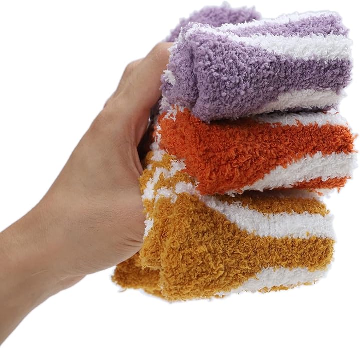 Womens Fuzzy Socks Microfiber Soft Cozy Warm Slipper Sleeping Winter Sock Fluffy Cabin Plush Stocking Stuffers