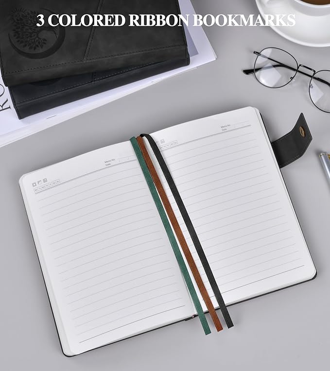 Lined Journal Notebook for Men, A5 Leather Journals for Writing Women, Hardcover Notebooks for Work,School,Note Taking,Travel,Business,Personal daily Diary,200 Page College Ruled (5.9" x 8.4")