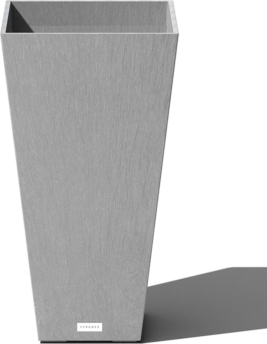 Veradek V-Resin Indoor/Outdoor Taper Planter (26 inch, Grey)