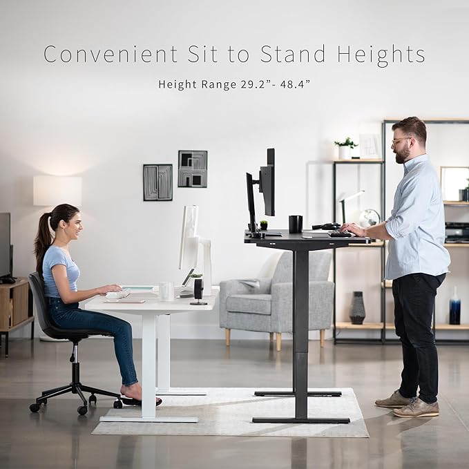 VIVO Electric 60 x 30 in Standing Desk, Memory Height Adjustment, 1B Series, Dark Gray Top Gray Frame, DESK-KIT-1G6G-30