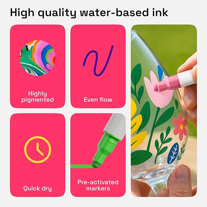 ARTISTRO Vibrant Acrylic Paint Markers for Rock, Fabric, Glass, Wood, Paper, Ceramic, Canvas & More - 36 Dual-Tip Paint Pens (Dot & Fine) - Quick Dry, Teacher Classrooms Must Have, Drawing Markers