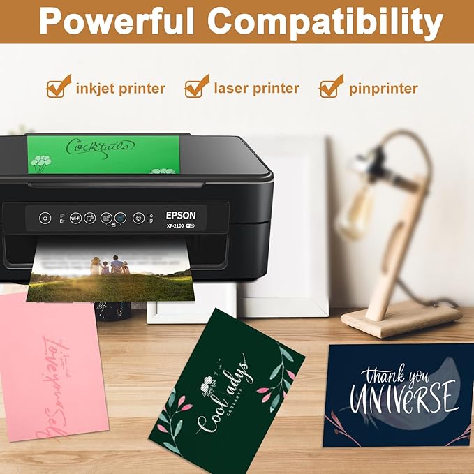 100 Sheets Bright White Cardstock 8.5 x 11 Printer Paper, 200gsm/75lb Thick White Construction Paper Card Stock for Certificates, Menus, Cards Making, Business Cards, School Crafting