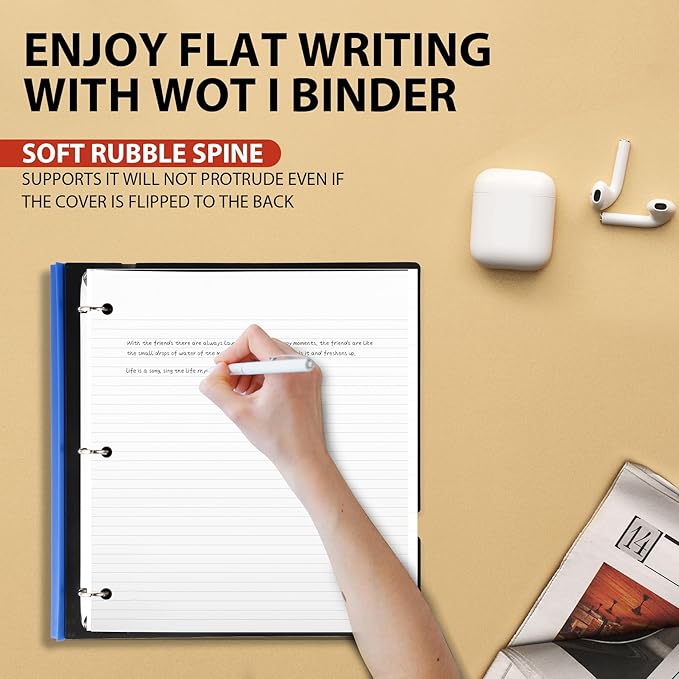 WOT I 12-Pack Telescoping 3 Ring Binder(0.75"), Expandable Flexible Binder - Patented Design for Easy Portability, Holds 160 Sheets, 4 Vibrant Colors, Perfect for School, Office&Home Organization