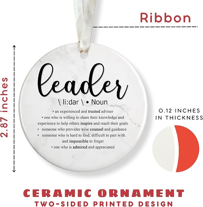 Leader Christmas Ornaments - Leader Gifts - Gifts for Boss Lady, Manager - Ceramic Ormament
