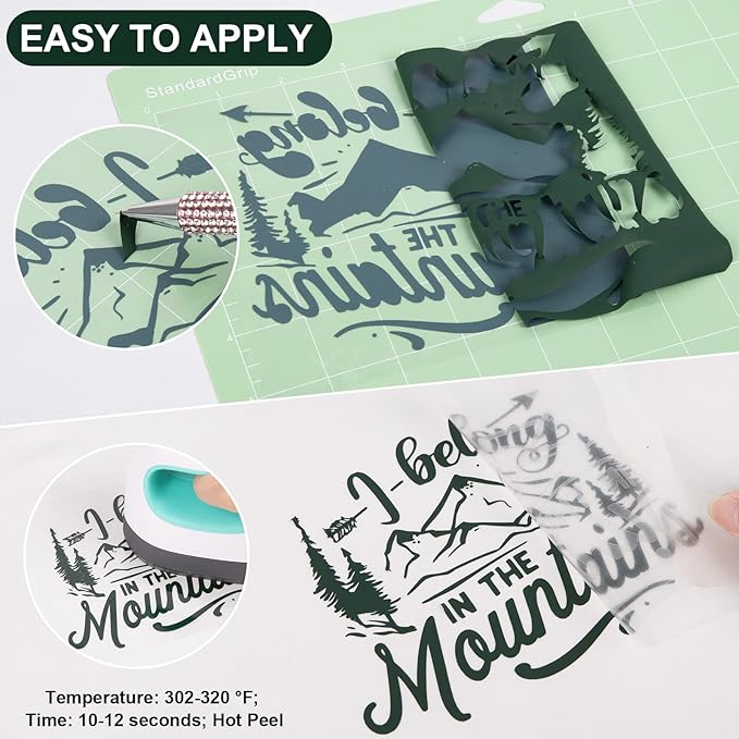 VINYL FROG Heat Transfer Vinyl Roll HTV Vinyl - 12" x5ft Dark Green Iron on Vinyl for T-Shirts, Heat Press Vinyl for DIY Craft Designs (Dark Green)