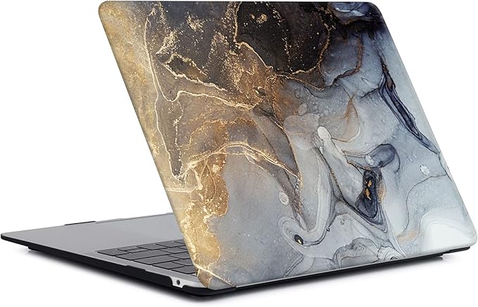 Case Compatible with MacBook Air 11 Inch Model A1370 & A1465, 2 in 1 Matte Plastic Laptop Hard Shell Snap on Case Bundle with Keyboard Cover for Mac Air 11,6" - Gray Marble