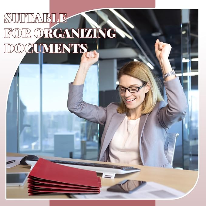 Skyygemm 72 Pcs Classification Folders Letter Size, 1 Divider Pressboard File Folder with Fasteners, Expanding File Organizer Bulk for Teachers, Clergy, Office, Church, Christmas Donations (Red)