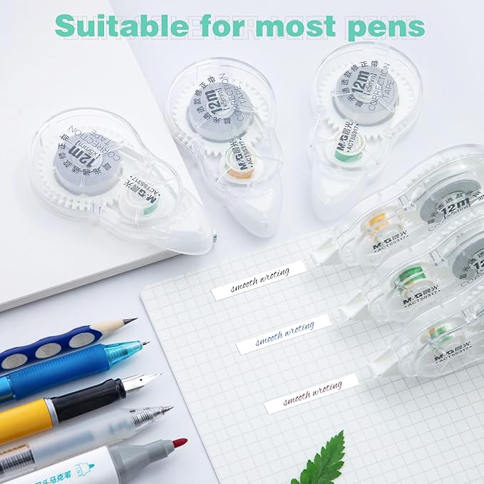 M&G 6 Pack Correction Tape Set, Total 72M/236FT Correction Tape Clear Writing with No Drying Time for Office School Supplies Student 1/5 Inch X 39.37 Ft/Pack