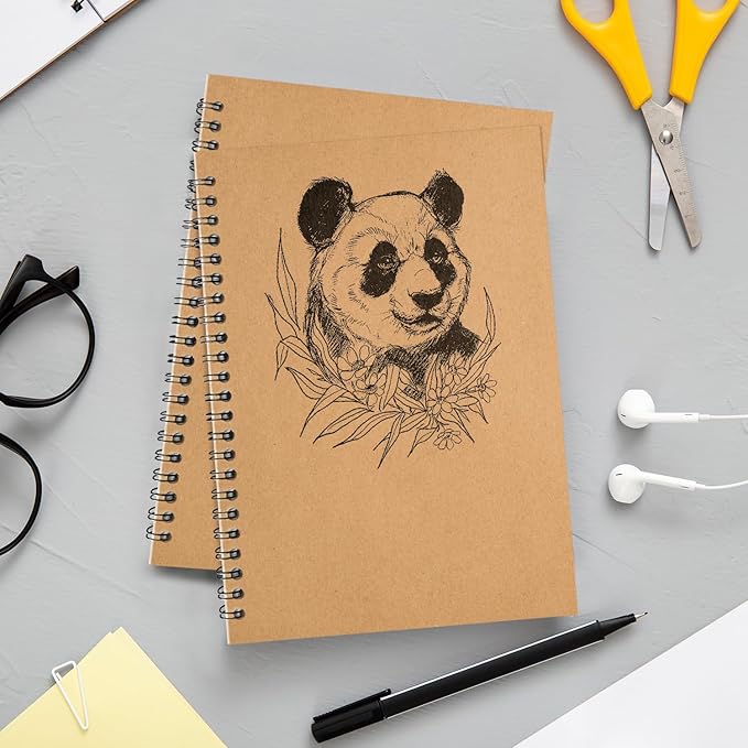 48 Pack Kraft Spiral Notebook, A5 College Ruled, 5.8 x 8.3, 120 Pages (60 Sheets), 100 GSM Thick Paper, Hardcover Planner Notebooks, Travel Writing Journals, Bulk Home Office School Supplies