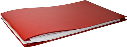 11x17 Report Cover Pressboard Binder Poly Panels Includes Fold-Over Metal Fasteners Red Package of 6