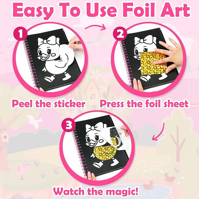 FUNNYB&G Foil Art Craft for Kids - Christmas Crafts Gift Party Favors Stocking Stuffers for Kids Fun Art Supplies Creative Birthday Gift Travel Toys for Girls Boys 4 5 6 7 8 9 Years Old(Birds)