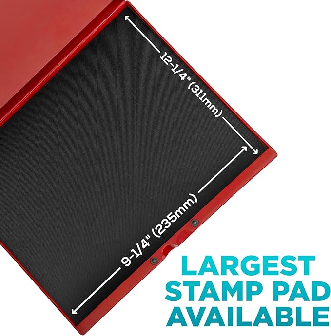 MaxMark Industrial Stamp Pad - Extra Large 9.25" x 12.25" Stamp Pad - Red Ink